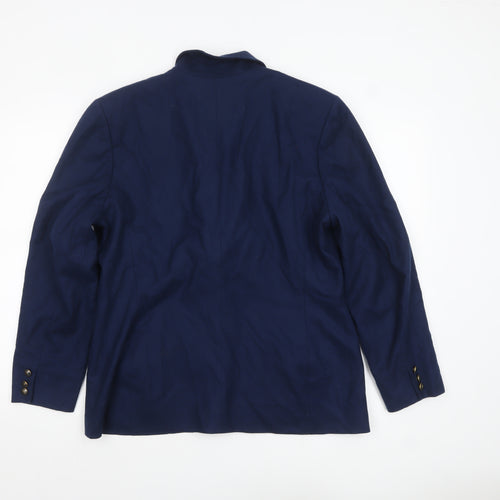 Pendleton Women's Blue Pure Wool Single-Breasted Blazer Size 14