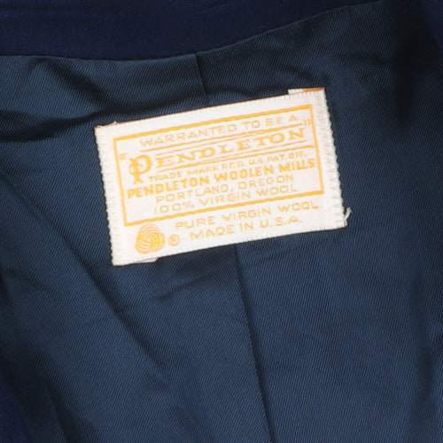 Pendleton Women's Blue Pure Wool Single-Breasted Blazer Size 14