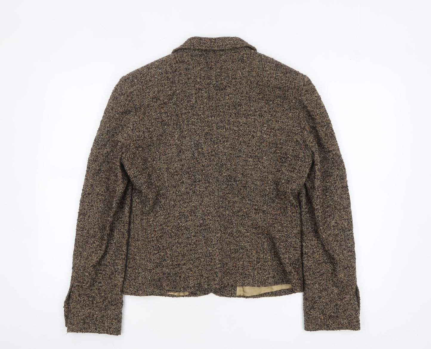 Steilmann Womens Brown Tweed Wool Blend Single-Breasted Blazer UK 10