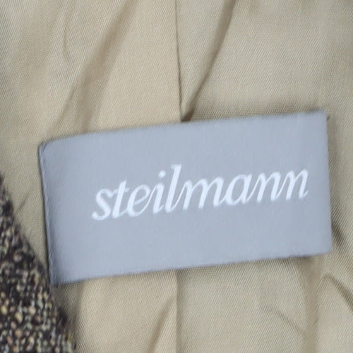 Steilmann Womens Brown Tweed Wool Blend Single-Breasted Blazer UK 10