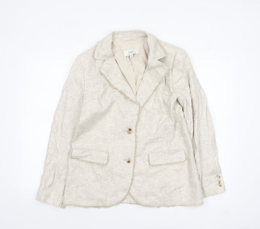 Marks and Spencer Women's Beige Linen Blend Blazer Size 10 Regular Fit