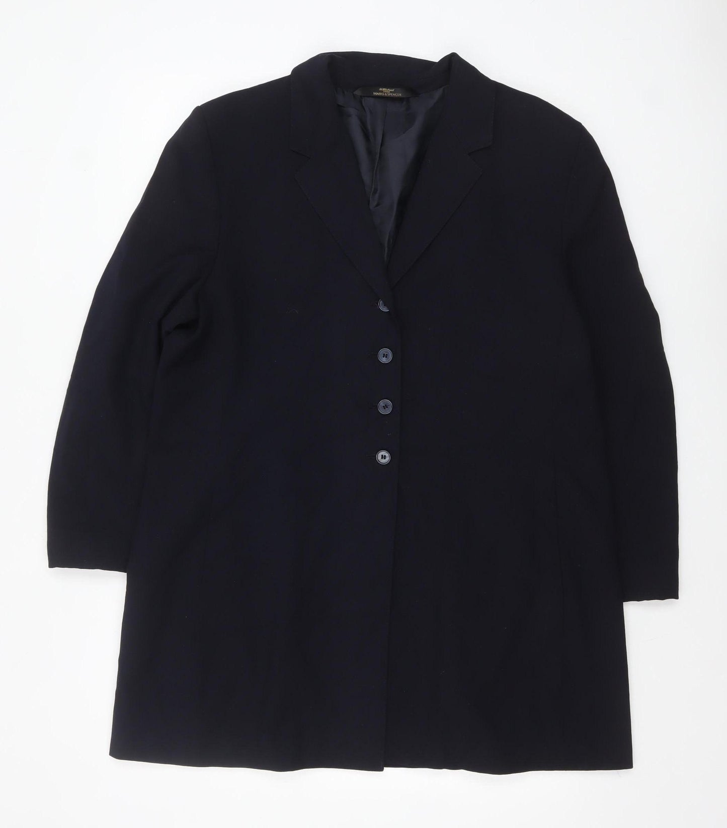 Marks and Spencer Womens Blue Petite Long Sleeve Blazer Size 18