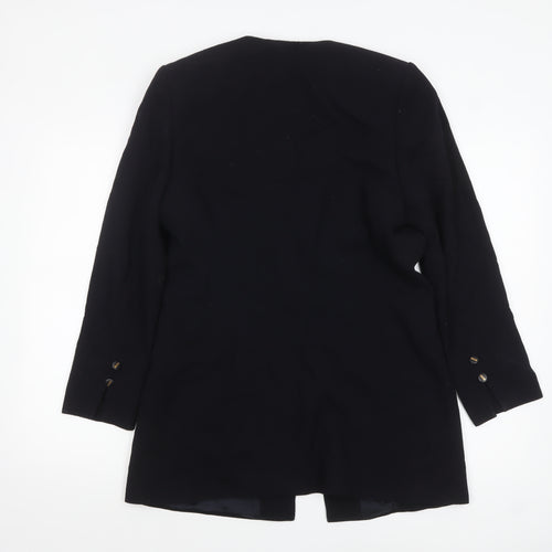 Viyella Womens Black Wool Single-Breasted Blazer UK 10
