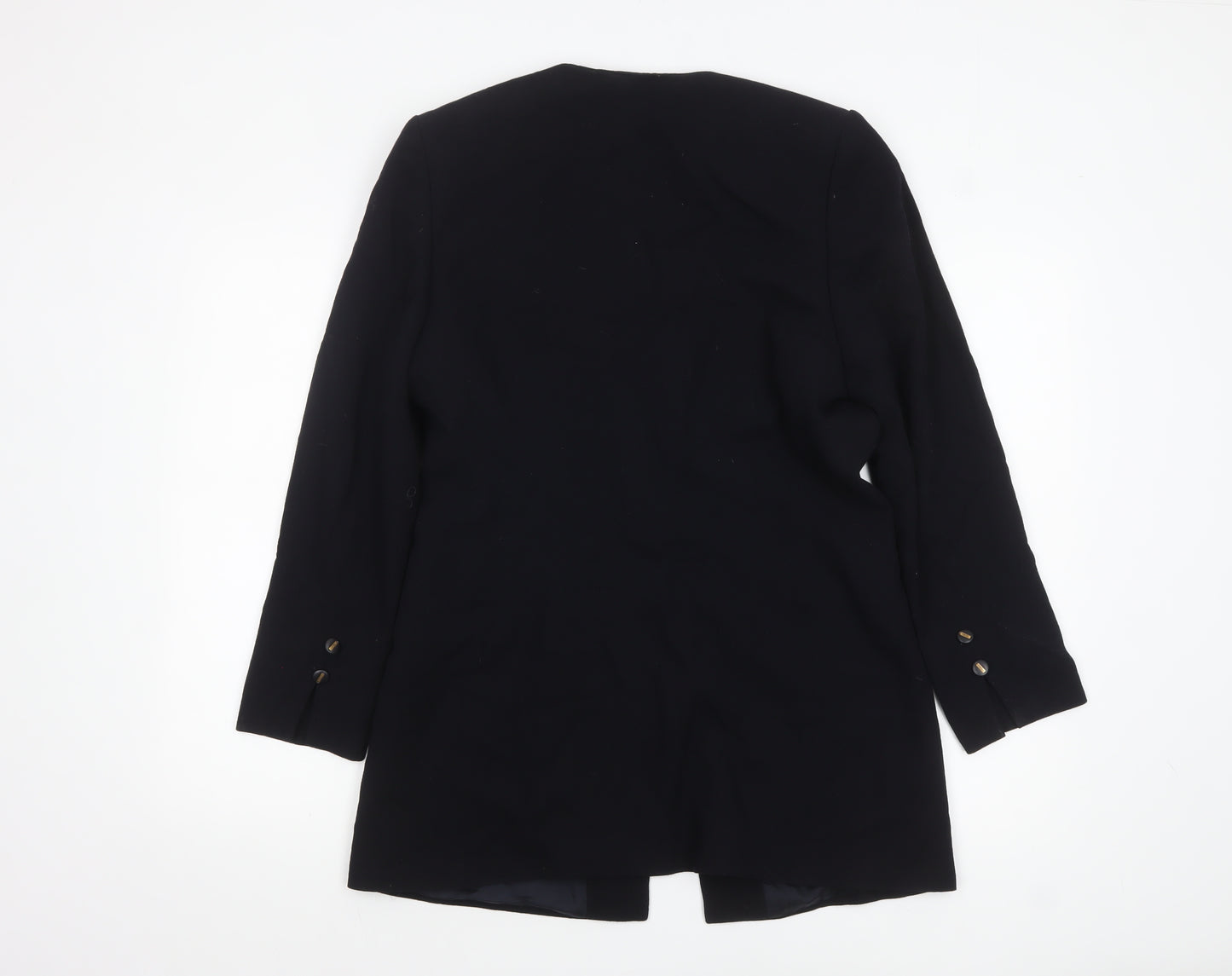 Viyella Womens Black Wool Single-Breasted Blazer UK 10