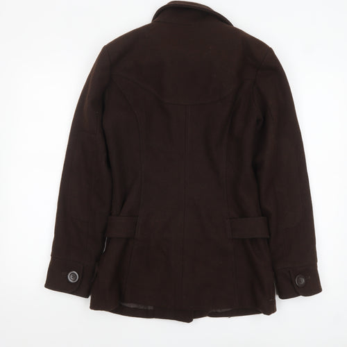 Vero Moda Women's Brown Wool Blend Mid-Length Coat M