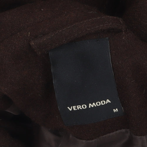 Vero Moda Women's Brown Wool Blend Mid-Length Coat M