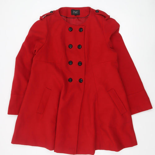 F&F Women’s Red Double-Breasted Pea Coat Size 18 Lined Mid-Length