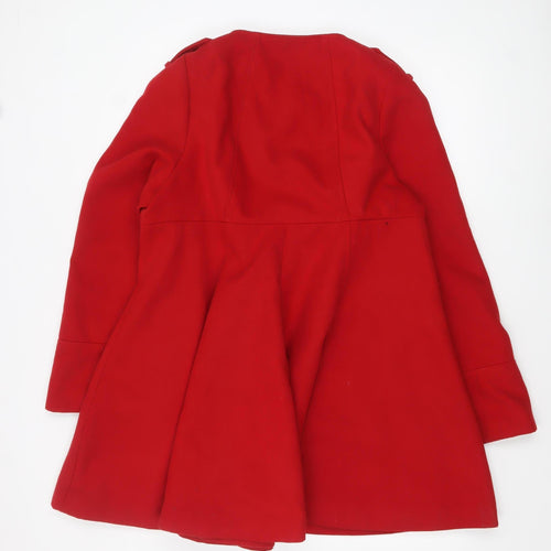 F&F Women’s Red Double-Breasted Pea Coat Size 18 Lined Mid-Length