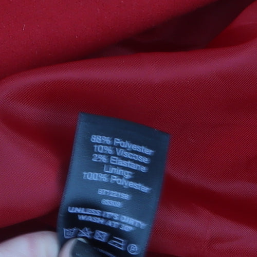 F&F Women’s Red Double-Breasted Pea Coat Size 18 Lined Mid-Length