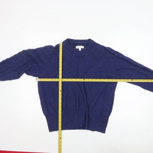 Marks and Spencer Per Una Women's Blue Size 18 Cable-Knit Jumper