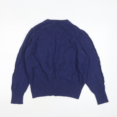 Marks and Spencer Per Una Women's Blue Size 18 Cable-Knit Jumper