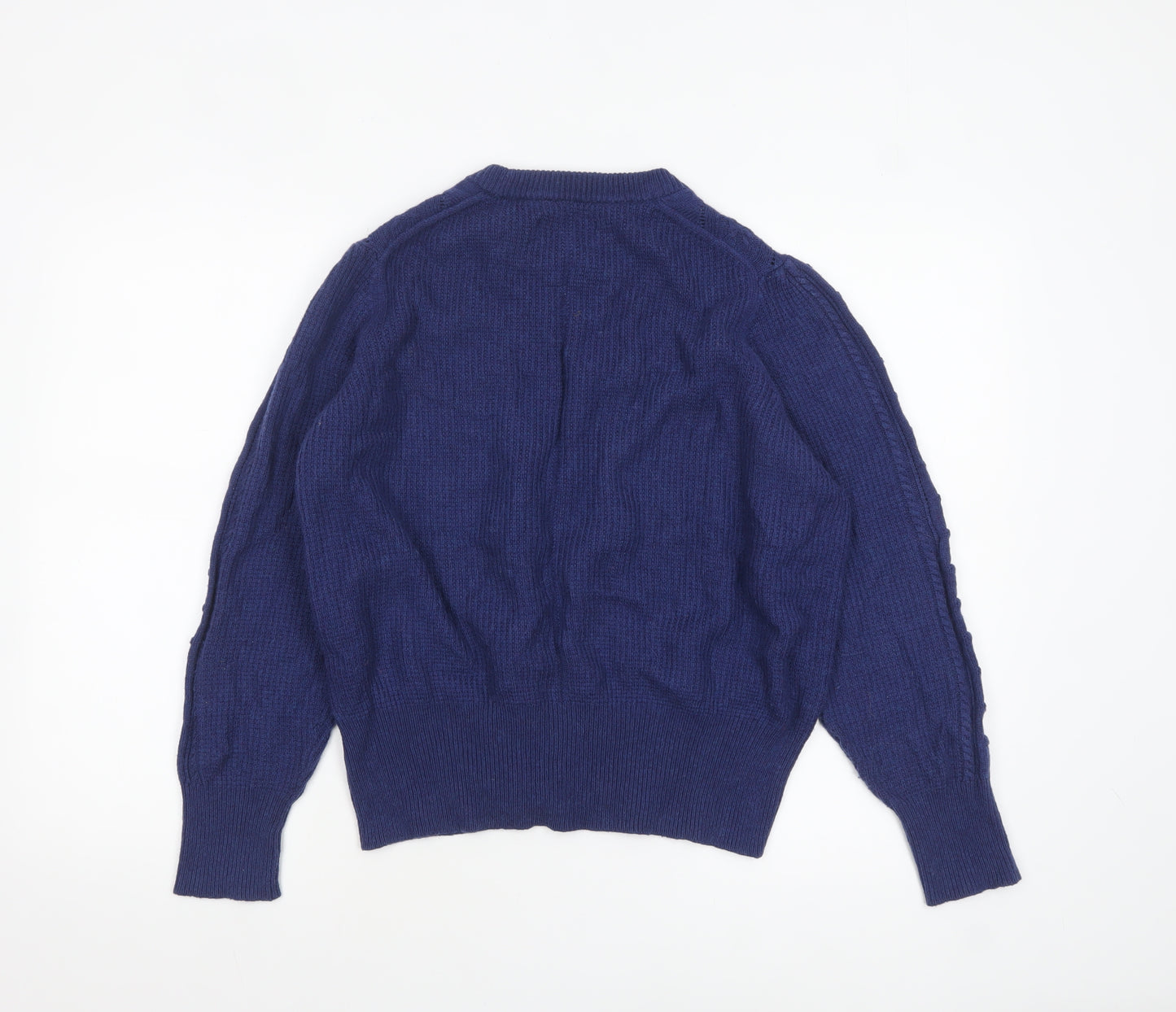 Marks and Spencer Per Una Women's Blue Size 18 Cable-Knit Jumper
