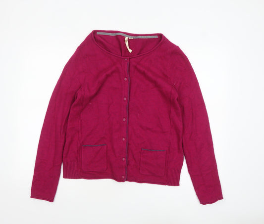 White Stuff Women’s Pink Cardigan UK 16 Viscose Blend Knitwear