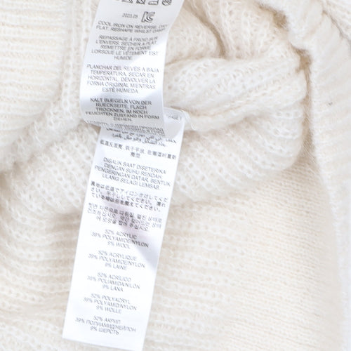 Love & Roses Women’s Ivory V-Neck Cable-Knit Jumper Size 16
