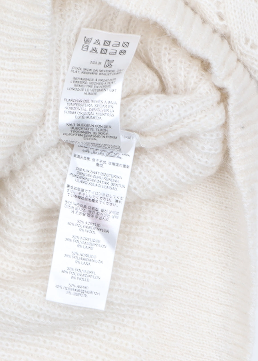 Love & Roses Women’s Ivory V-Neck Cable-Knit Jumper Size 16