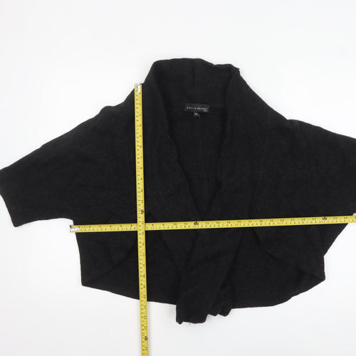 Evelin Brandt Women Black Wool Cardigan Size 12 Relaxed Fit
