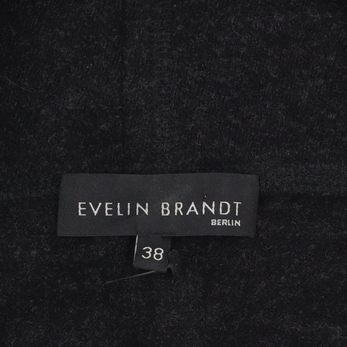 Evelin Brandt Women Black Wool Cardigan Size 12 Relaxed Fit