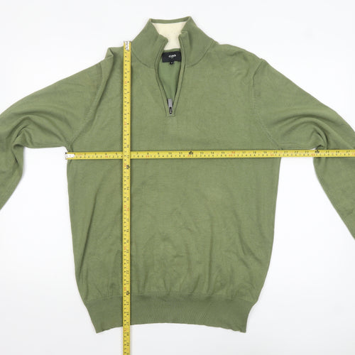 Ciao Men's Green 1/2 Zip High Neck Knit Jumper Size M