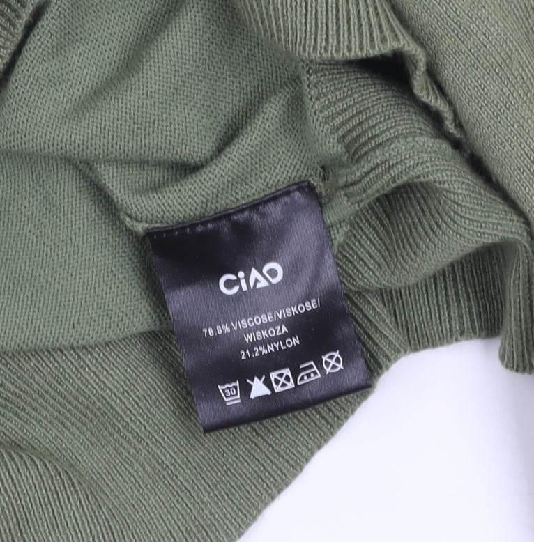 Ciao Men's Green 1/2 Zip High Neck Knit Jumper Size M