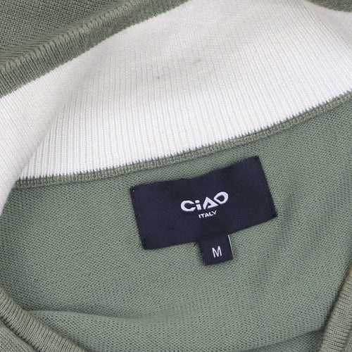 Ciao Men's Green 1/2 Zip High Neck Knit Jumper Size M