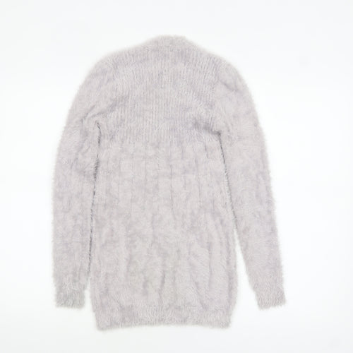 Wild Flower Women’s Grey Fuzzy Knit Long Sleeve Pullover Jumper S