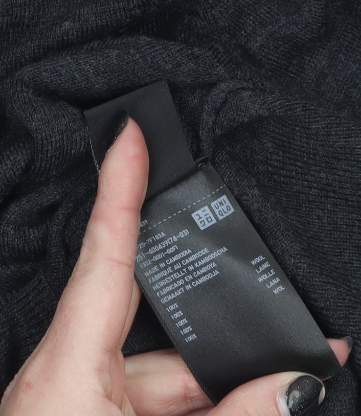 Uniqlo Womens Grey Wool Crew Neck Pullover Jumper XL