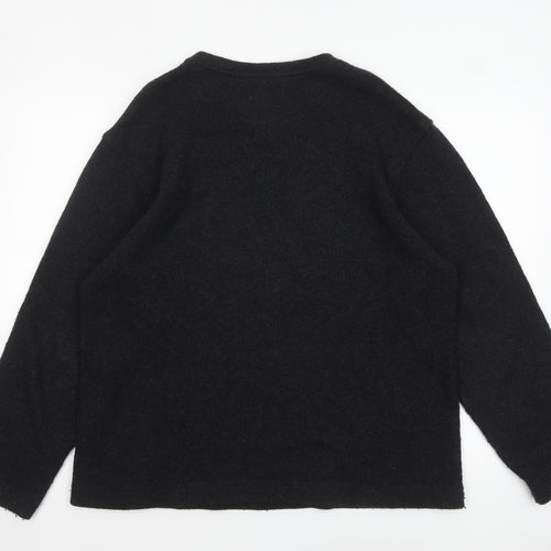 Kickers Men’s Black Wool Blend V-Neck Pullover Jumper Size L