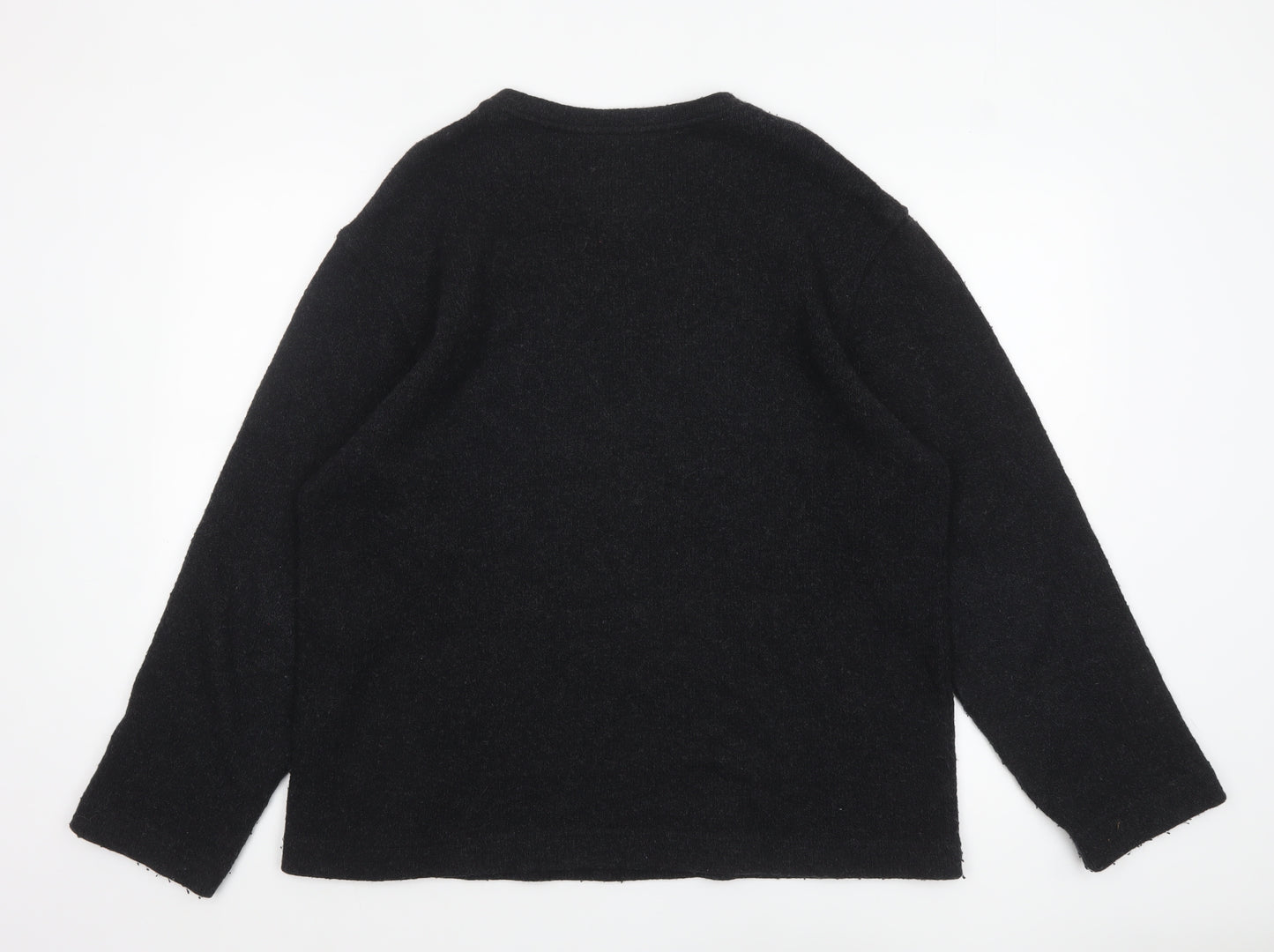 Kickers Men’s Black Wool Blend V-Neck Pullover Jumper Size L