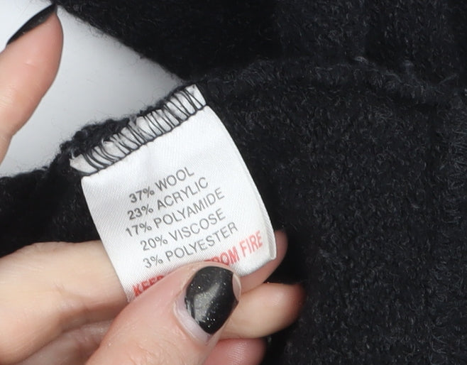 Kickers Men’s Black Wool Blend V-Neck Pullover Jumper Size L