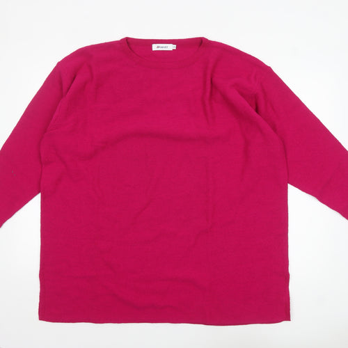 Damart Womens Pink 24/26 Knit Pullover Jumper 3/4 Sleeve