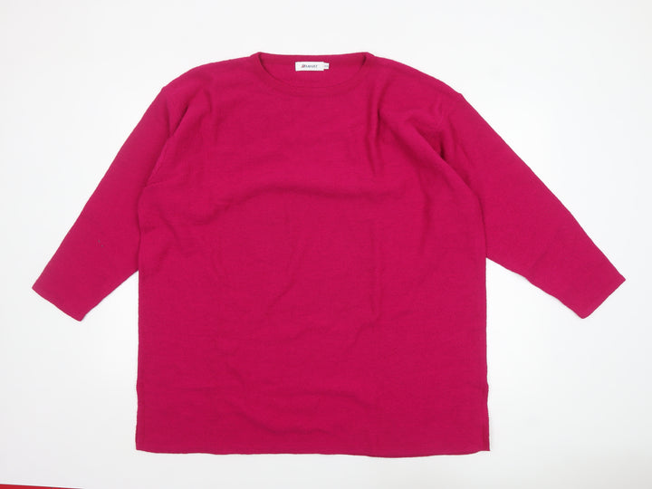 Damart Womens Pink 24/26 Knit Pullover Jumper 3/4 Sleeve