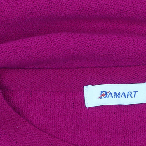 Damart Womens Pink 24/26 Knit Pullover Jumper 3/4 Sleeve