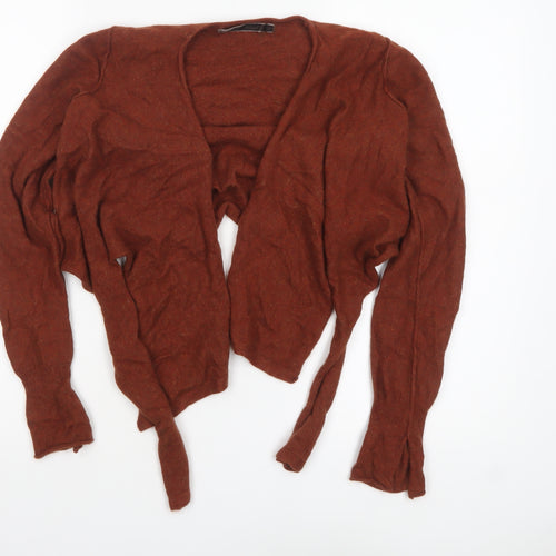 River Island Women Brown Angora Wool Blend Long Sleeve Cardigan Size 10