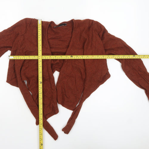 River Island Women Brown Angora Wool Blend Long Sleeve Cardigan Size 10