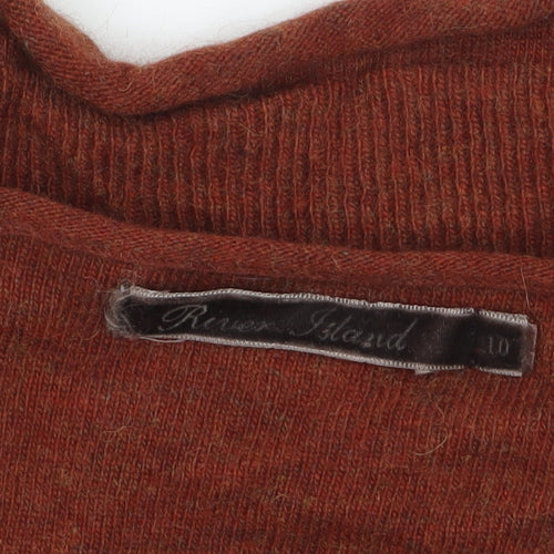 River Island Women Brown Angora Wool Blend Long Sleeve Cardigan Size 10
