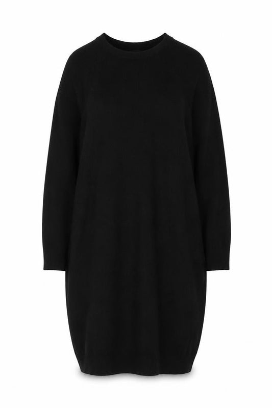 Front view of Vero Moda Women’s Black Knit Jumper Dress, size M, Long Sleeve