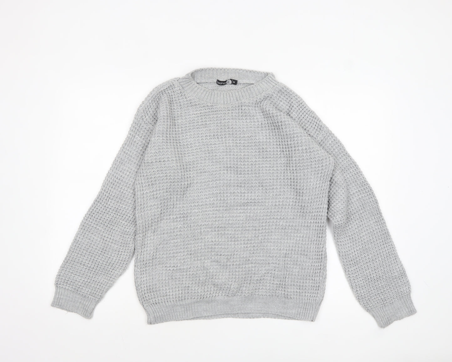 Boohoo Women’s Grey Chunky Knit Crew Neck Tall Jumper M