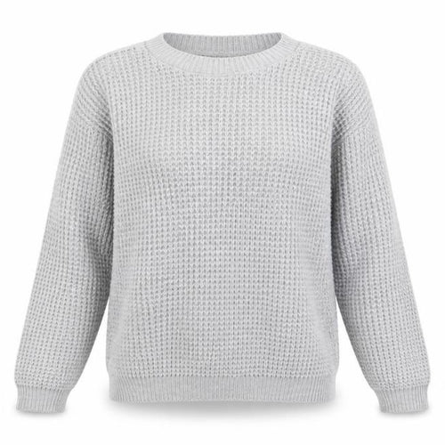 Boohoo Women’s Grey Chunky Knit Crew Neck Tall Jumper M