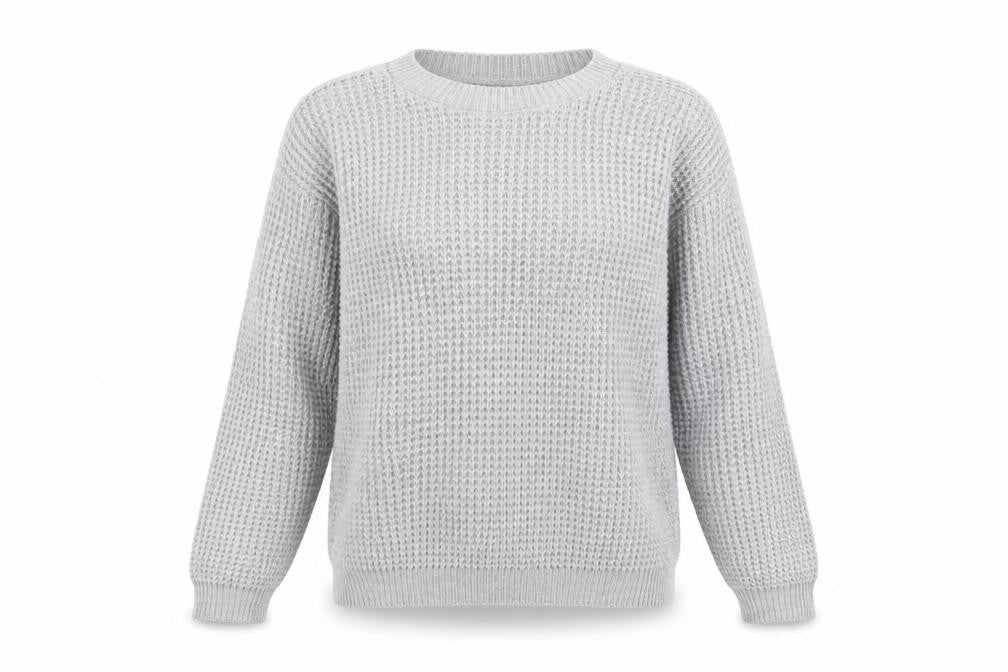 Boohoo Women’s Grey Chunky Knit Crew Neck Tall Jumper M