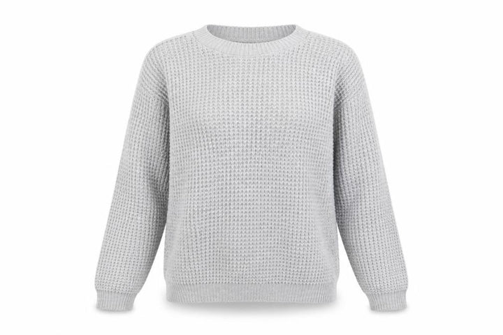 Boohoo Women’s Grey Chunky Knit Crew Neck Tall Jumper M