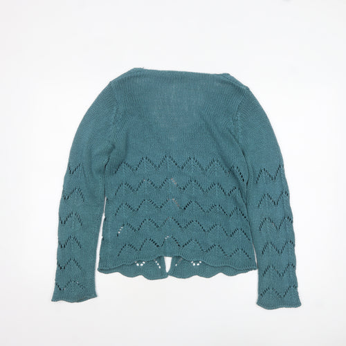 M&Co Petite Women's Green Open-Knit Cardigan Size 12