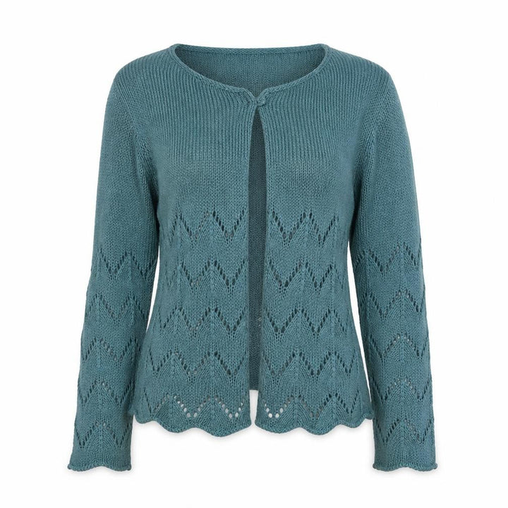 M&Co Petite Women's Green Open-Knit Cardigan Size 12