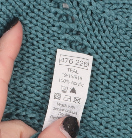 M&Co Petite Women's Green Open-Knit Cardigan Size 12