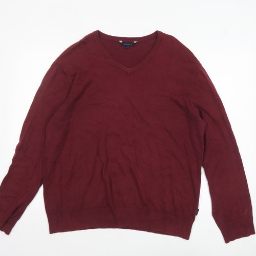 Sonneti Mens Red V-Neck Cotton Pullover Jumper XL