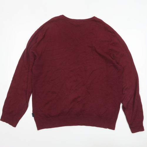 Sonneti Mens Red V-Neck Cotton Pullover Jumper XL
