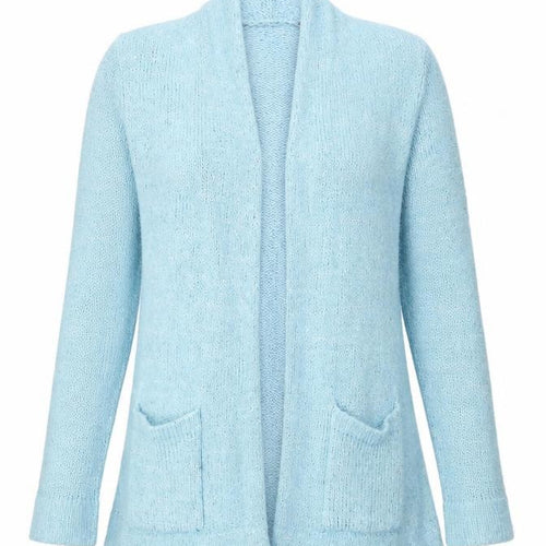 Isaac Mizrahi Live Women's Blue Sequin Knit Open Cardigan M