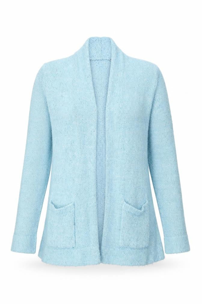 Isaac Mizrahi Live Women's Blue Sequin Knit Open Cardigan M