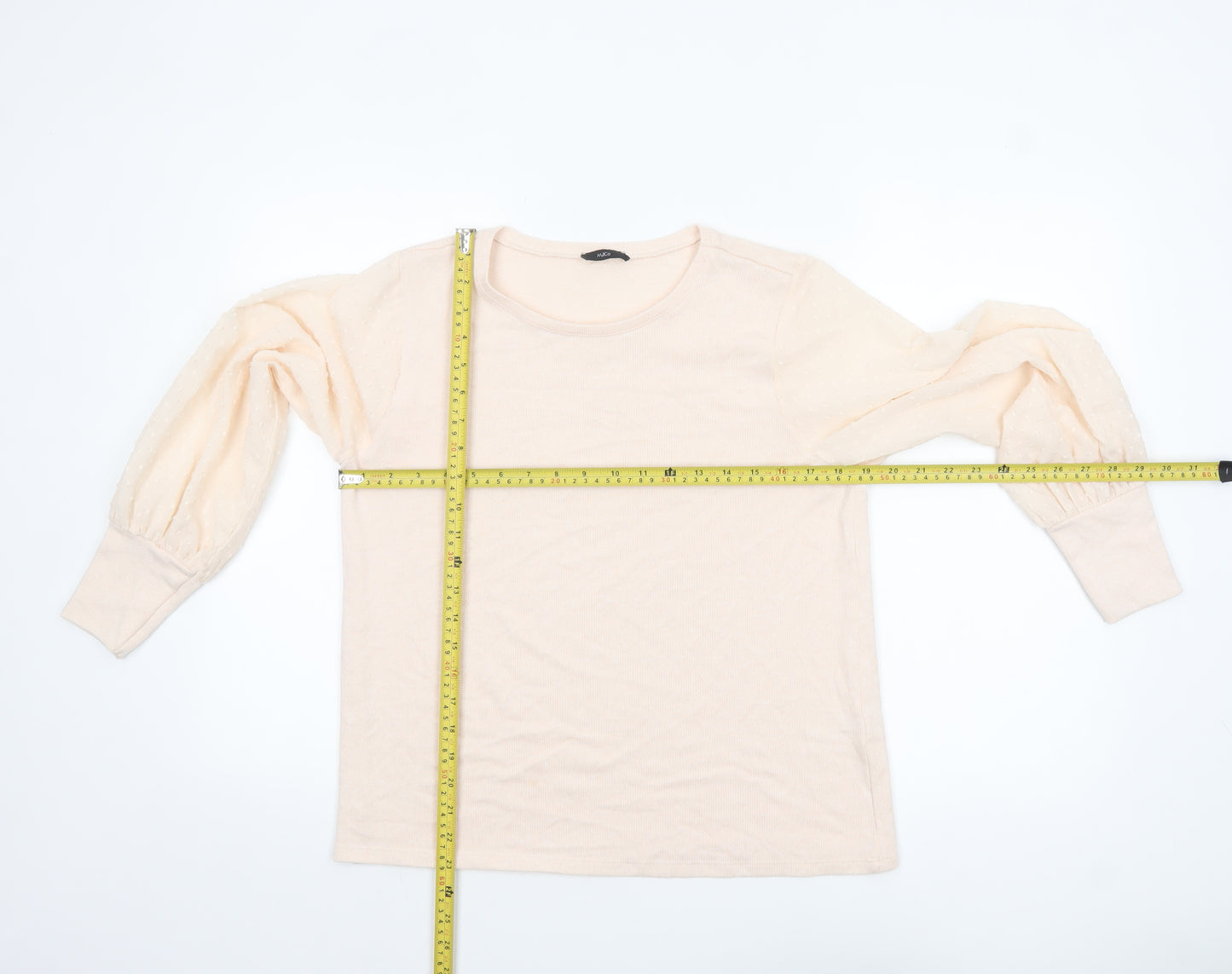 M&Co Women's Pink Size 14 Puff Sleeve Tunic Blouse