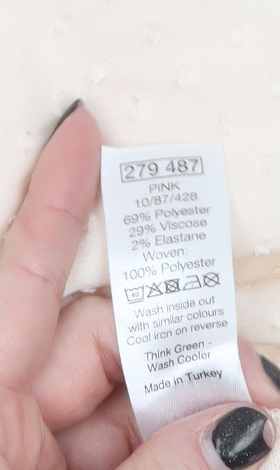 M&Co Women's Pink Size 14 Puff Sleeve Tunic Blouse