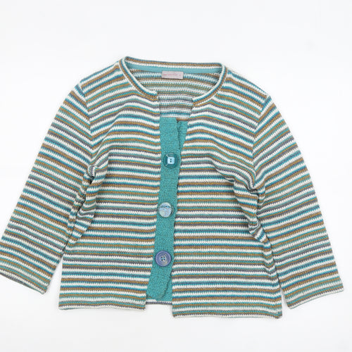 Marks and Spencer Per Una Women's Multicoloured Striped Cardigan M